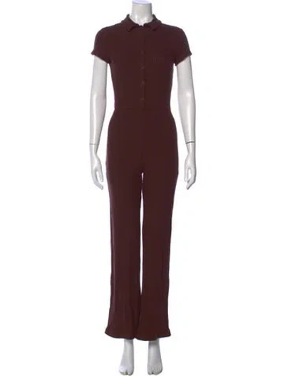 Pre-owned Reformation Jumpsuit In Burgundy