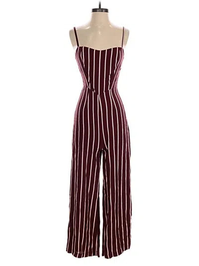 Pre-owned Reformation Jumpsuit In Burgundy
