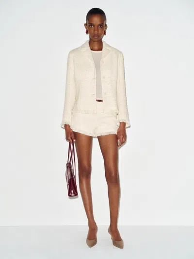 Reformation June Low Rise Short Ivory 0 In Metallic