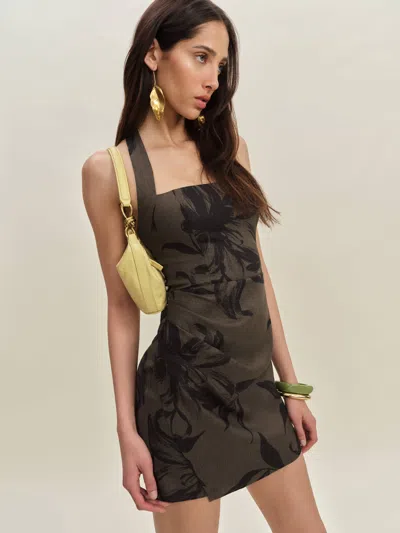 Reformation Junia Linen Dress In Brown