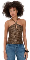 Reformation Juniper Halter Top In Brown