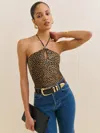 Reformation Juniper Knit Top In Marron