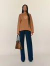 Reformation Juno Cashmere Oversized Sweater In Brown