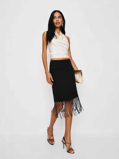 Reformation Jupe À Taille Basse Rafi In Black