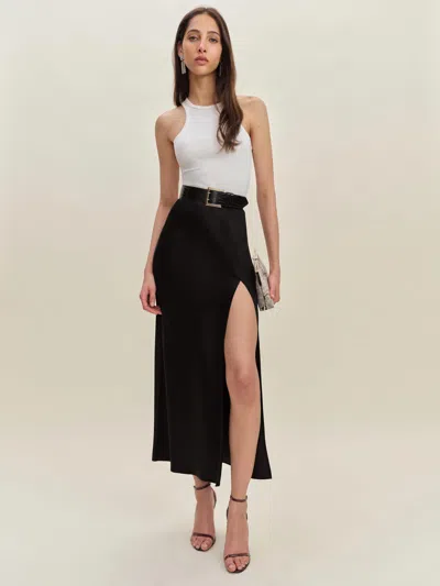 Reformation Jupe En Satin Fendue Layla Spécial Petites