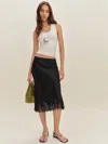 Reformation Jupe En Soie Carolina In Black