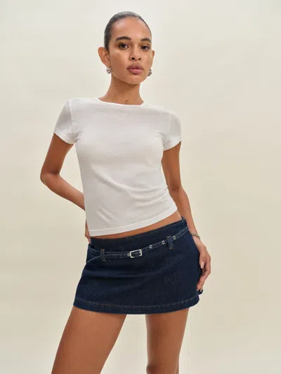 Reformation Jupe-short En Denim À Taille Basse Khloe