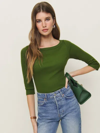 Reformation Kacey Knit Top In Grass