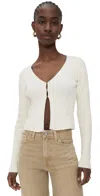 Reformation Kaitlyn Cotton Cardigan Ivory In Ivory