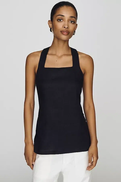 Reformation Kalita Linen Top In Black