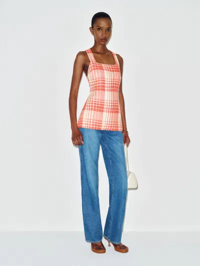 Reformation Kalita Linen Top Pink 0