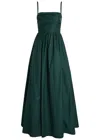 Reformation Kastoria Gathered Stretch-cotton Maxi Dress In Green