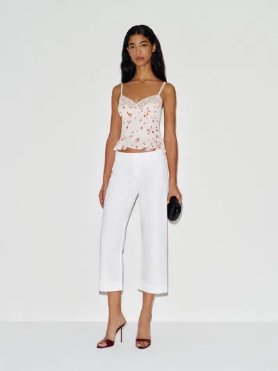 Reformation Kat Low Rise Straight Cropped Jeans Ivory 31 In White