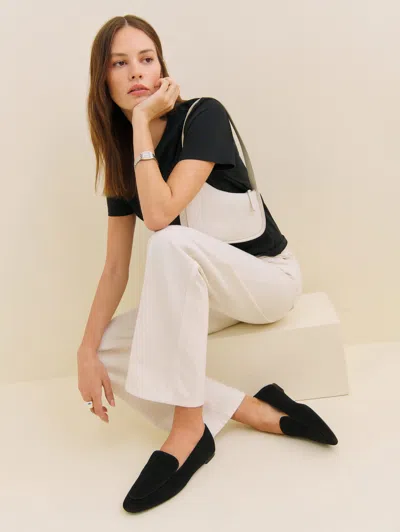 Reformation Kat Soft Loafer In Black Suede