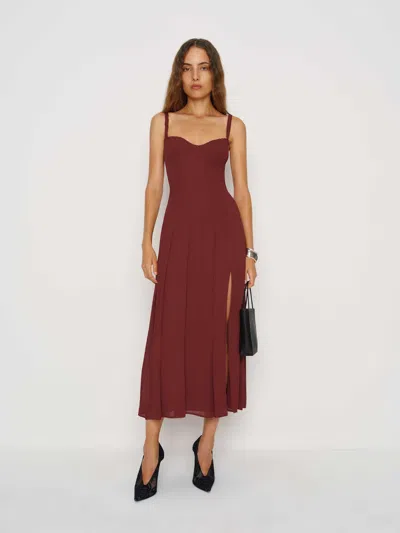 Reformation Katara Dress In Burgundy