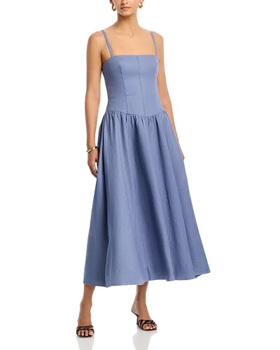 Reformation Katarin Linen Dress In Blue