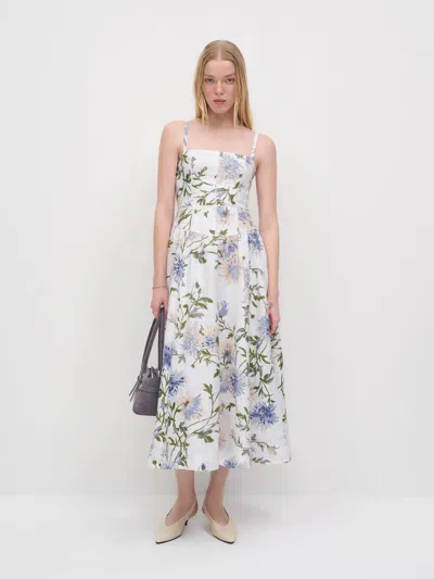 Reformation Katarin Linen Dress Ivory 4 In Multi