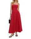 Reformation Petites Katarin Linen Dress In Red