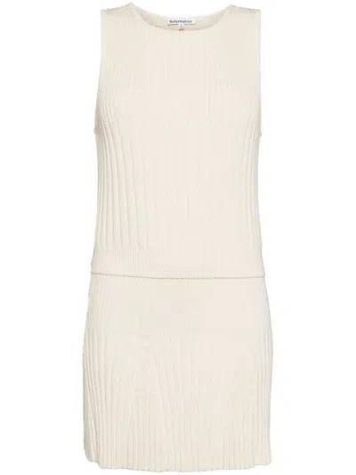 Reformation Kate Knit Two Piece In Neutrals