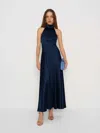 Reformation Robe En Soie Katelyn Bleu 34 In Blue