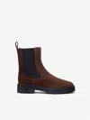 Reformation Katerina Lug Sole Chelsea Boots Espresso Suede In Brown