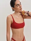 Reformation Kauaii Bikini Top In Lipstick