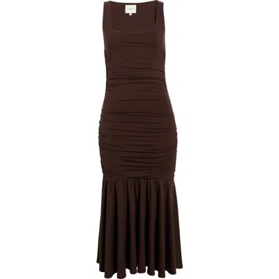 Reformation Kayla Eco Cinch Stretch Jersey Dress In Brown