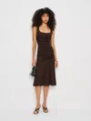 Reformation Kayla Eco Cinch Stretch Jersey Dress In Black