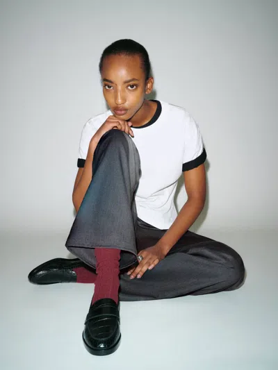 Reformation Kaylee Loafer Black Croc 9.5