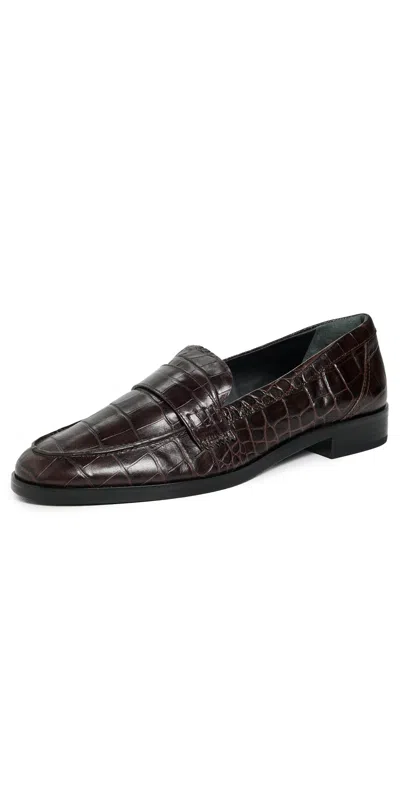Reformation Kaylee Loafers Dark Chocolate Croc