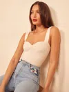 Reformation Paola Linen Top In Ivory