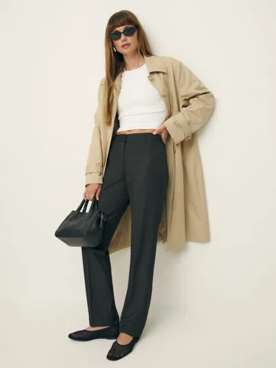 Reformation Kelly Low Rise Pant In Black Stripe