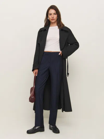 Reformation Kelly Low Rise Pant In Midnight Stripe