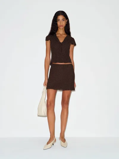 Reformation Kelson Two Piece Brown Xl In Blue