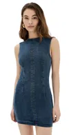 REFORMATION KENDI DENIM MINI DRESS BLEU