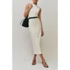 Reformation Kendi Denim Midi Dress In Fior Di Latte