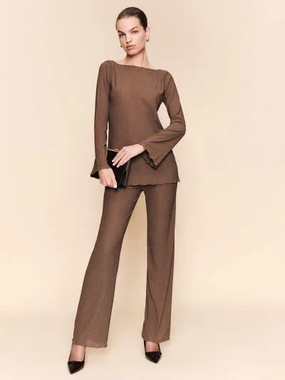Reformation Kenny Knit Pant Set In Brown