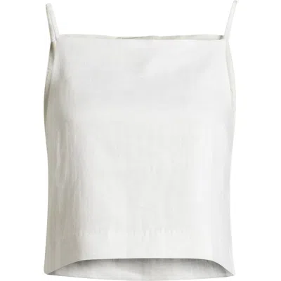 Reformation Kerri Linen Crop Tank In White