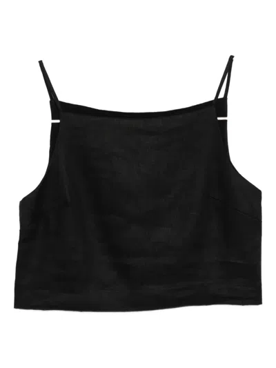 Reformation Kerri Linen Top In Black