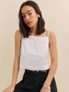 Reformation Saige Linen Top In White