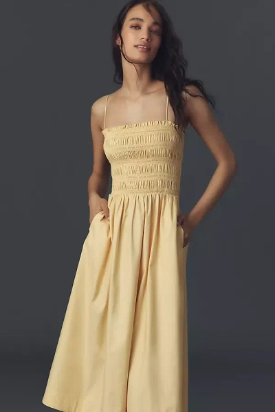 Reformation Kerrie Smocked Midi Dress In Sunshine