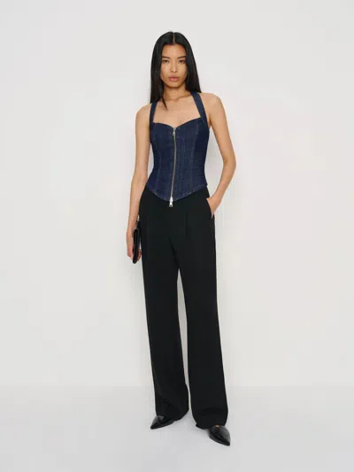 Reformation Kessie Denim Top Blue 14
