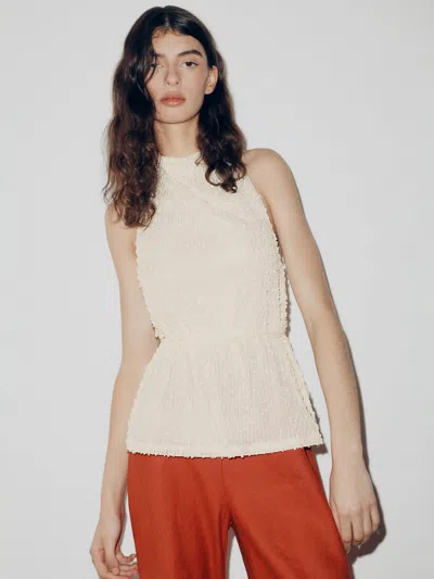 Reformation Ketra Knit Top Ivory Xl In Neutral