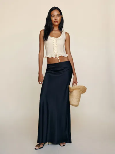 Reformation Kiera Linen Top In White