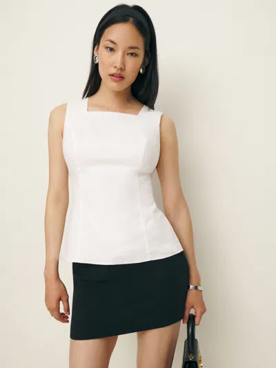 Reformation Kiko Linen Top In White