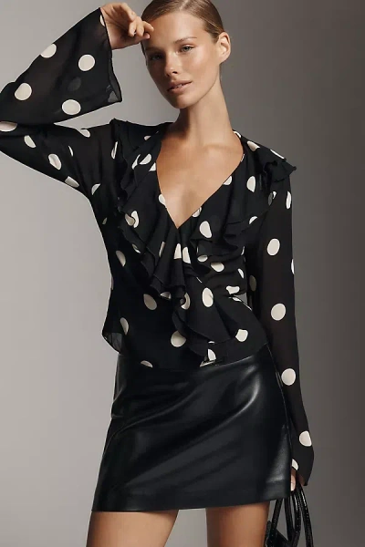 Reformation Kilah V-neck Top In Black