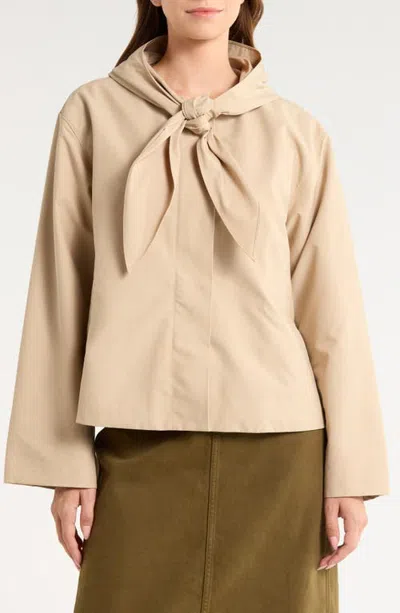 Reformation Kinsley Tie Neck Jacket In Neutral