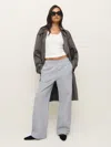 Reformation Kira Wide Leg Sweatpant In Heather Grey