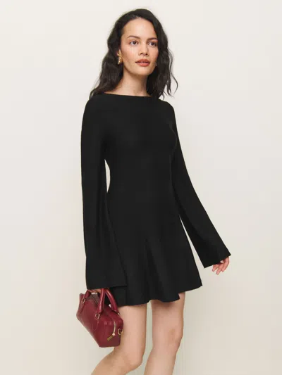 Reformation Kit Merino Sweater Dress In Black