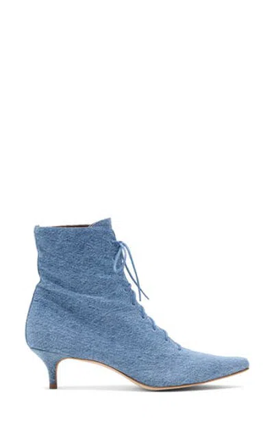 Reformation Kittie Lace-up Bootie In Blue